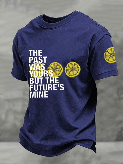 Men's Lemon Roses Music Lover Printed imitation cotton short-sleeved T-shirt