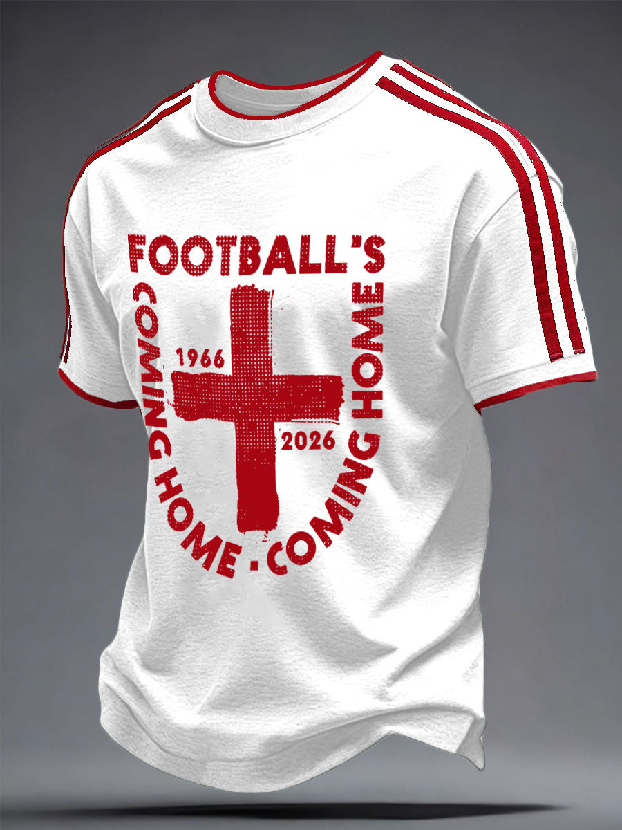 Men's England Football Lover Lions Printed T-shirt