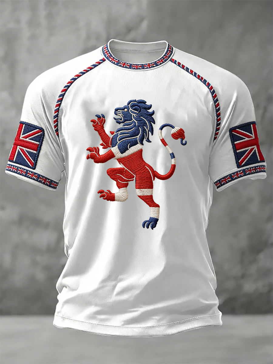 Men's Vintage British Lion Printed Casual short sleeves t-shirt