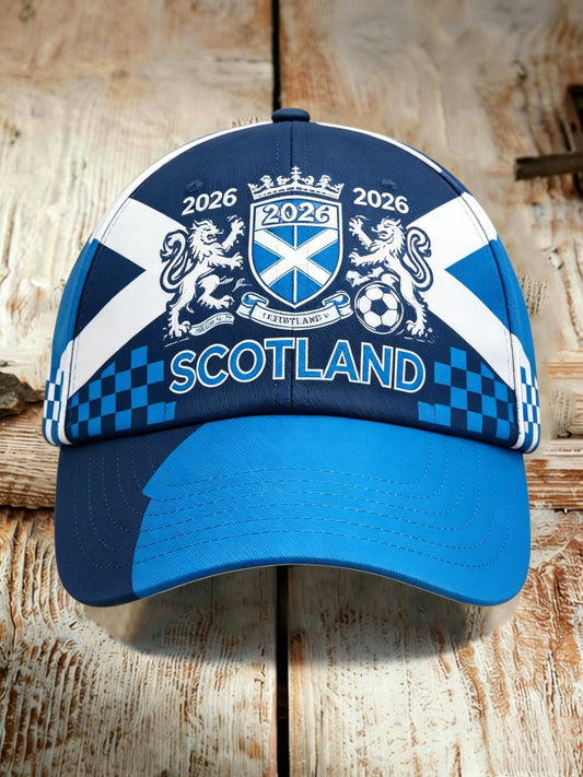 Unisex UK Scotland Football Lover 2026 Printed Casual Sporty Washed Hat