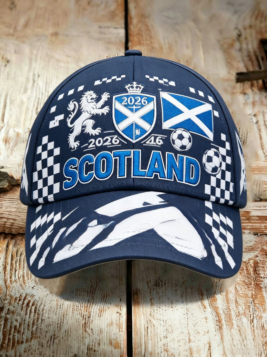 Unisex UK Scotland Football Lover 2026 Printed Casual Sporty Washed Hat