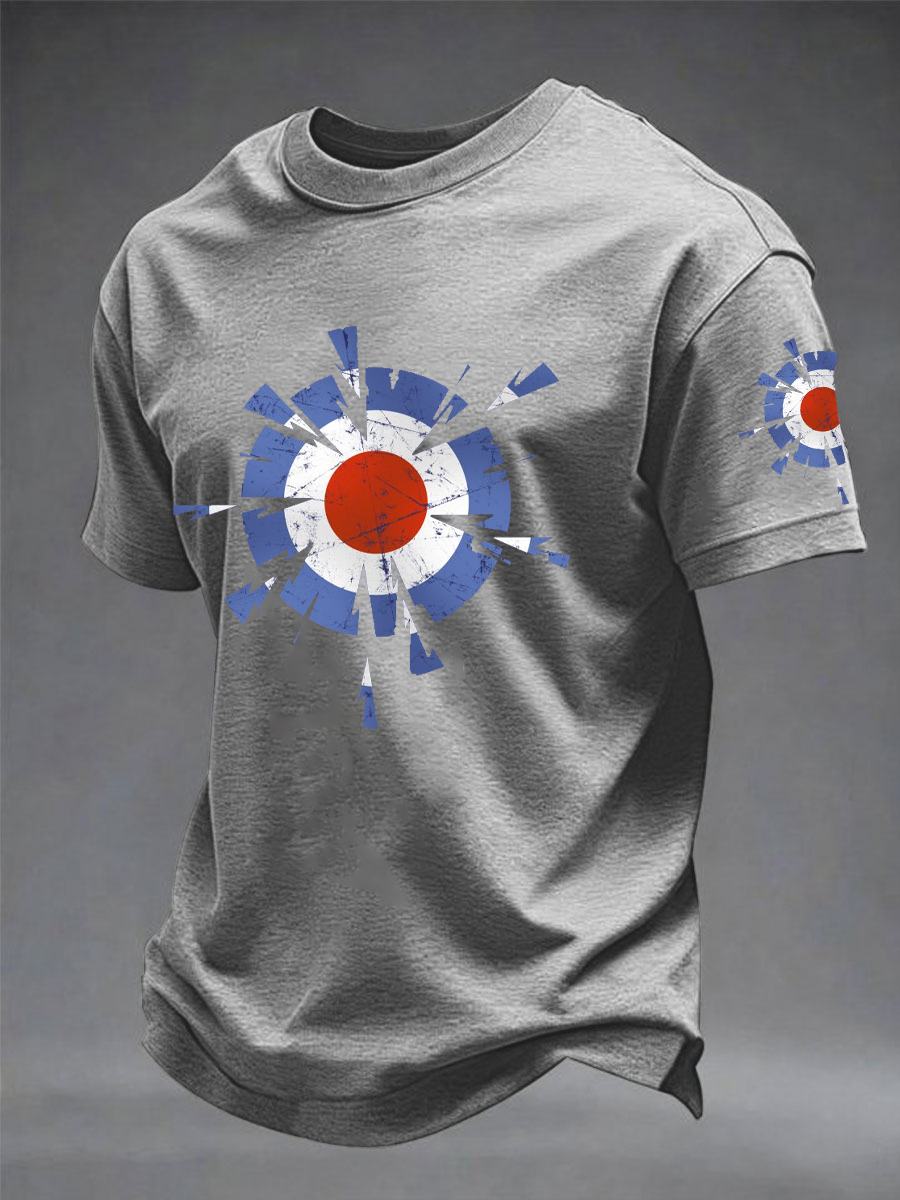 Men's UK Mods Music Lover imitation cotton short-sleeved T-shirt