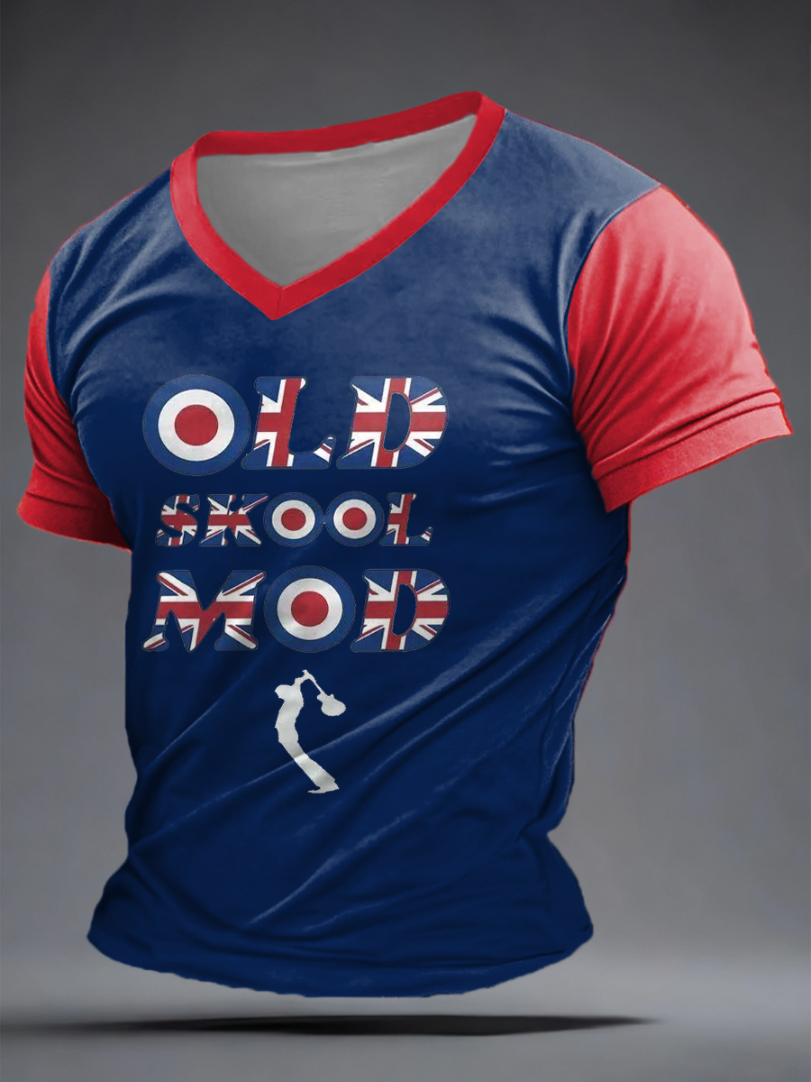 Men's UK Mods Music Lover V-neck T-shirt