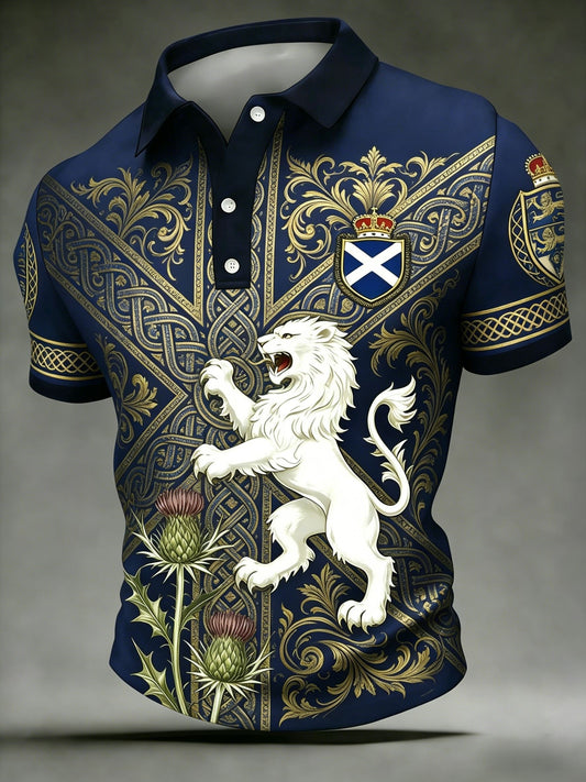Unisex UK Scotland Football Lover 2026 Printed Short-Sleeve Polo Shirt