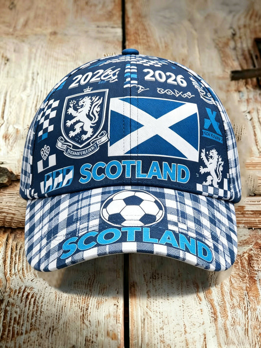 Unisex UK Scotland Football Lover 2026 Printed Washed Hat
