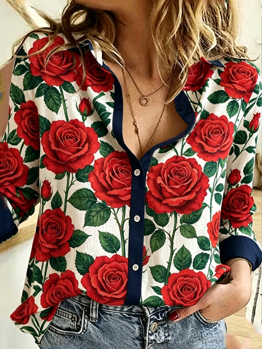 Women's Rose Print shirts