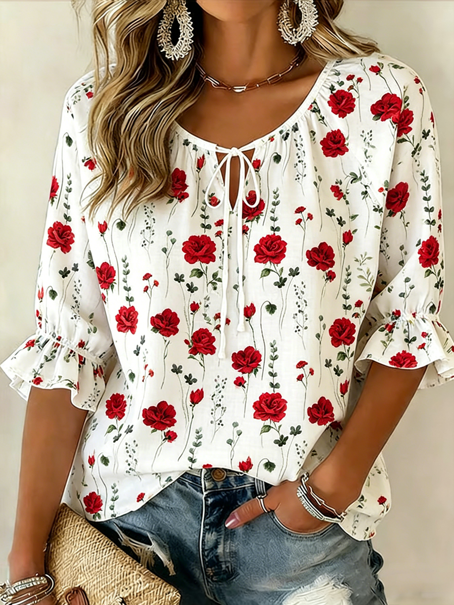Women's Croatian Red And White Checkered Art Print T-Shirt
