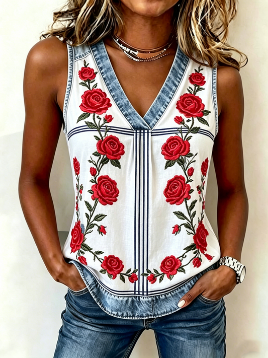Women's Floral Print Vest