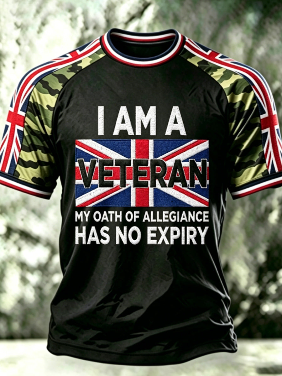 Men's I AM A VETERAN MY OATH OF ALLEGIANCE HAS NO EXPIRY short sleeve t-shirt