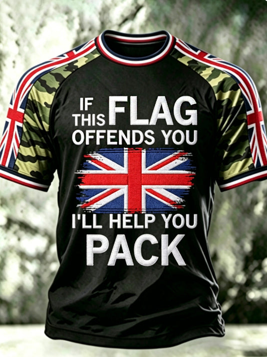Men's THIS FLAG OFFENDS YOU I'LL HELP YOU PACK short sleeve t-shirt