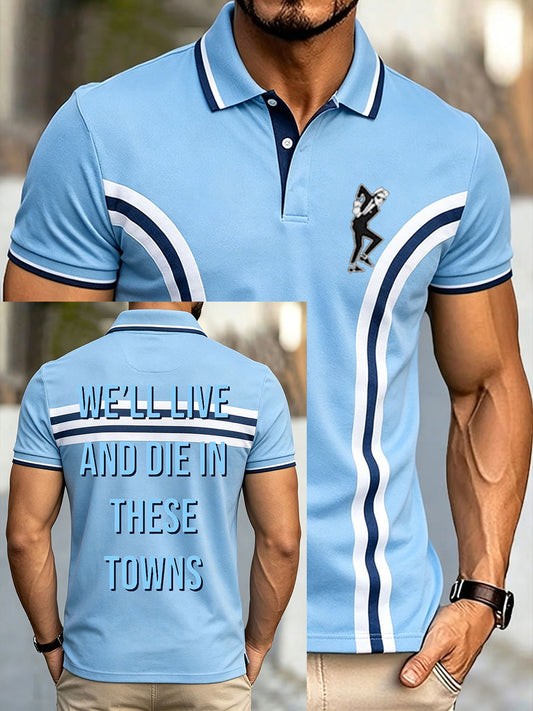 Men's Cov City Football Lover Sky Blues Printed Casual Tops