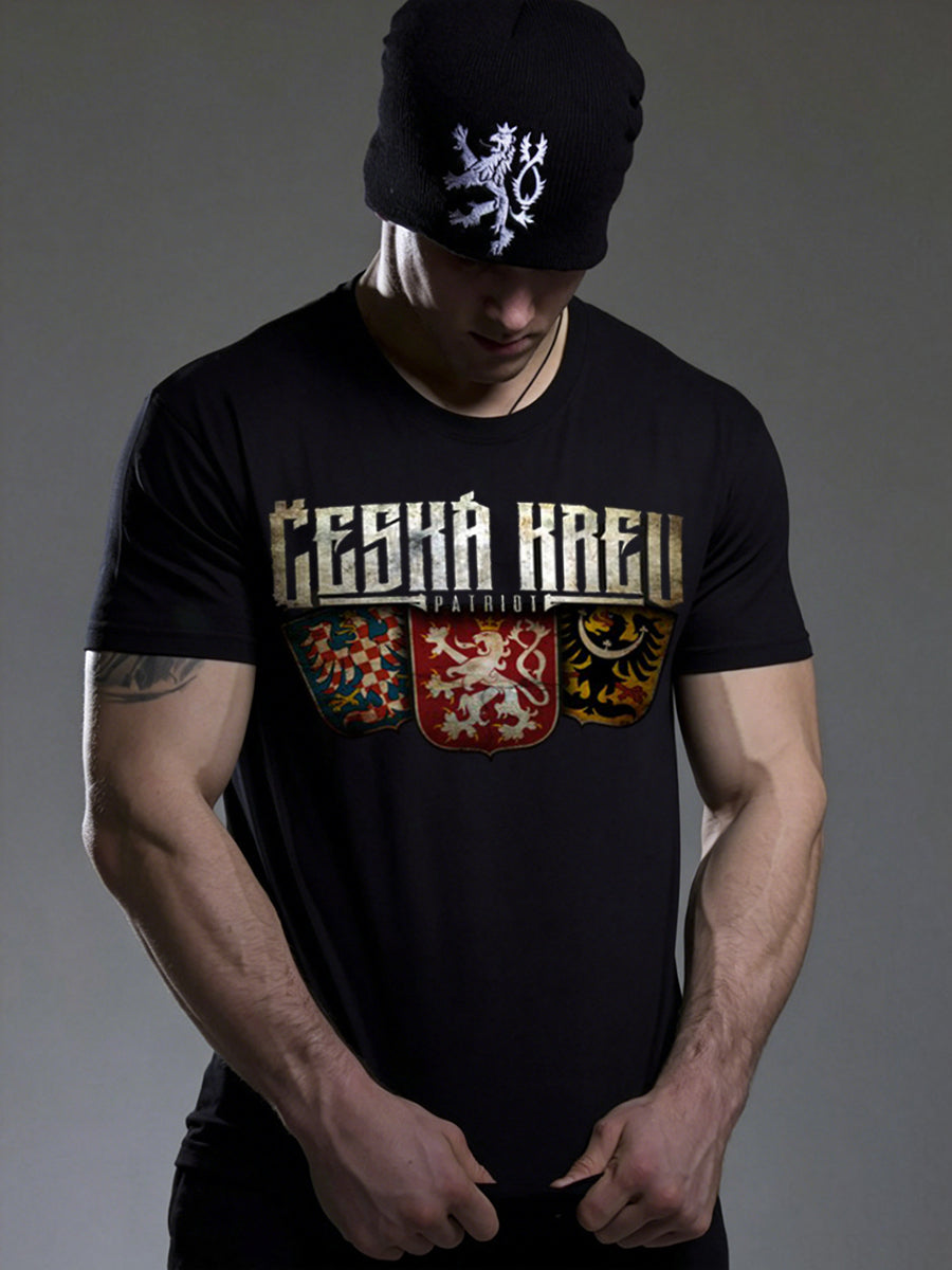 Men's Czech Patriotic Print Short Sleeve T-Shirt