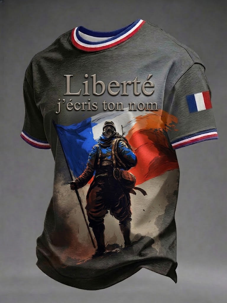Men's Liberté J'écris Ton Nom Printed T-shirt