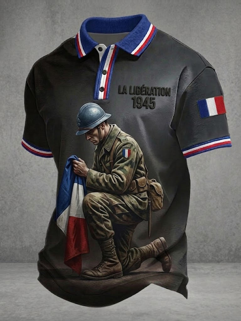 Men's French LA LIBÉRATION 1945 Printed Shirt