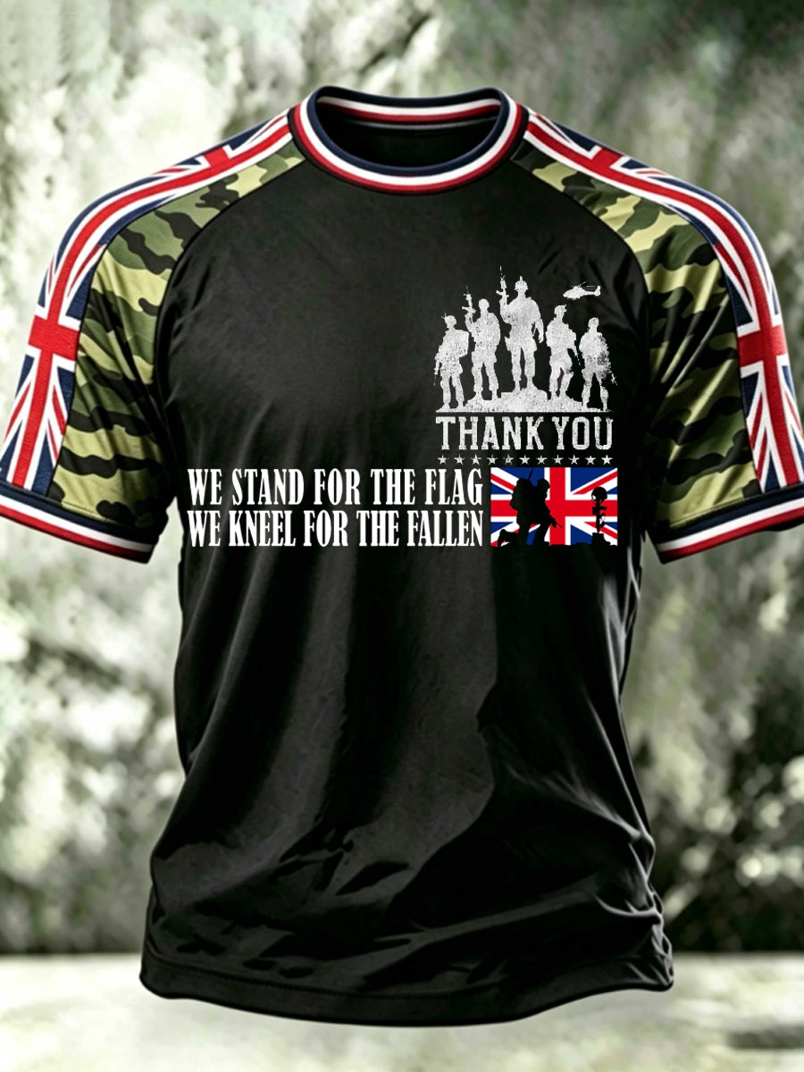 Men's WE STAND FOR THE FLAG WE KNEEL FOR THE FALLEN short sleeve t-shirt