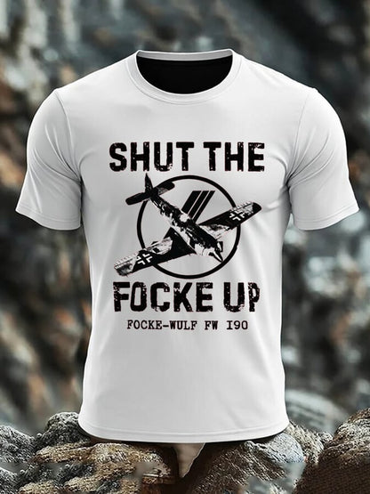 Men's SHUT THE FOCKE UP Printed T-Shirt