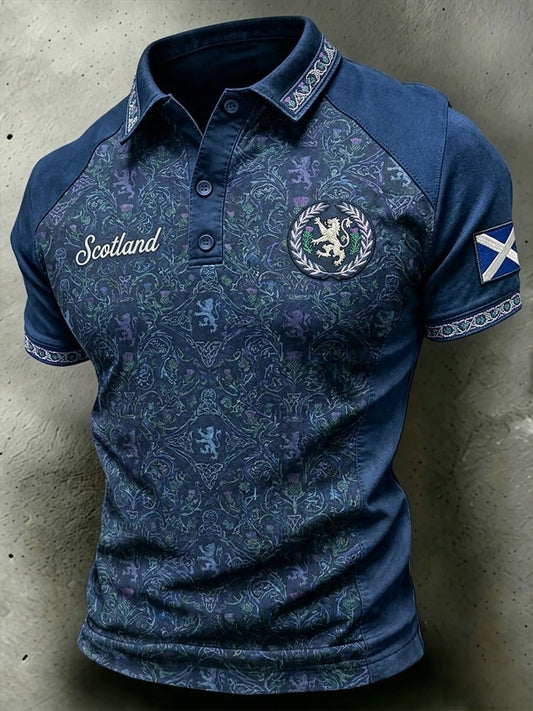 Men's UK Scotland Football Lover 2026 Printed Short-Sleeve Polo Shirt