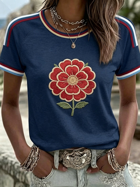 Women's UK England Tudor Rose Football Lover 2026 Printed T-shirt