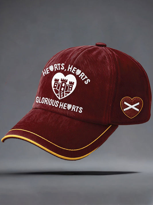 Unisex Maroon Hearts Football Lover Printed Hats