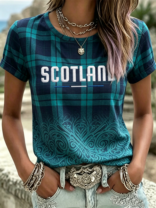 Women's UK Football Lover Scotland Printed short-sleeved T-shirt