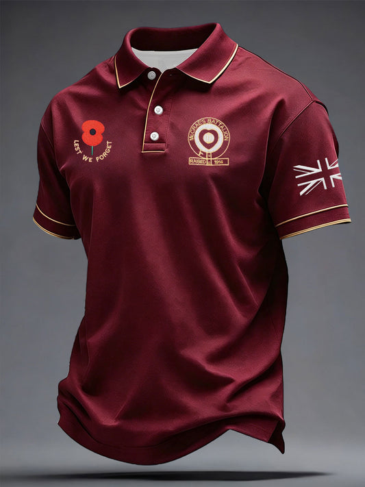 Men's Maroon Hearts Football Lover McCrae's Battalion Printed Casual Tops