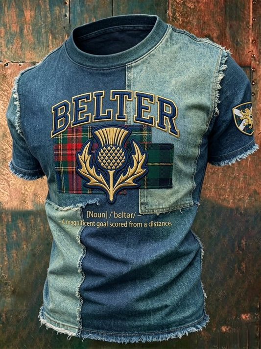 Men's Retro UK Scotland Football BELTER Printed T-shirt