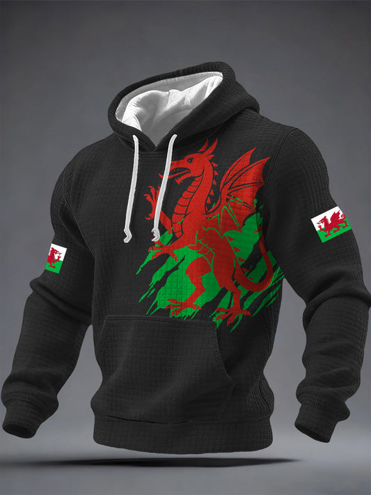 Men's Welsh Dragon Printed Hoodie