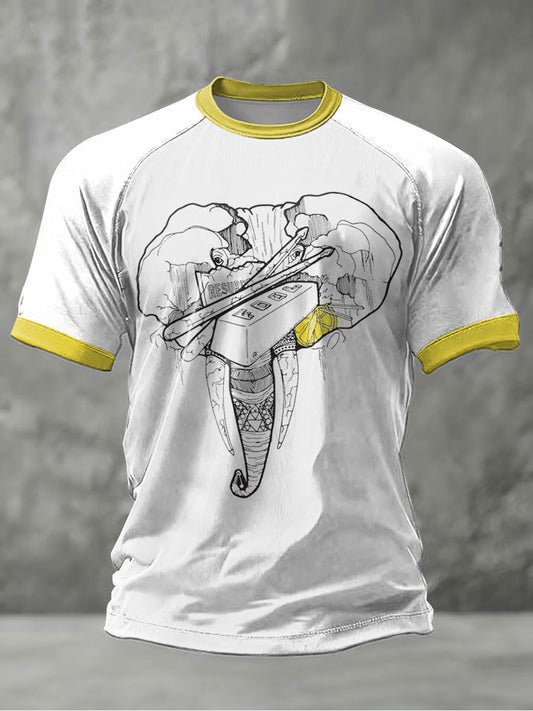 Men's Lemon Roses Music Lover Printed short sleeve t-shirt