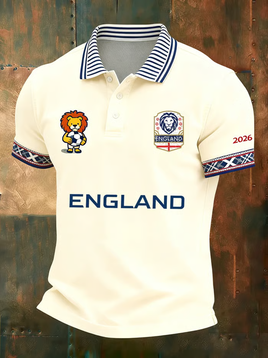 Men's UK Football Lover England Printed polo shirt