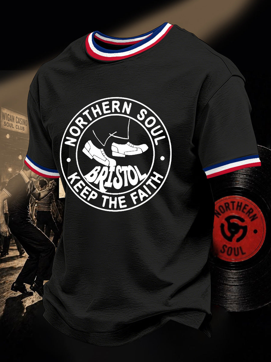 Retro Northern Soul Keep The Faith Print Casual Tee