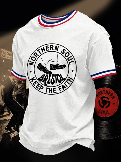 Retro Northern Soul Keep The Faith Print Casual Tee