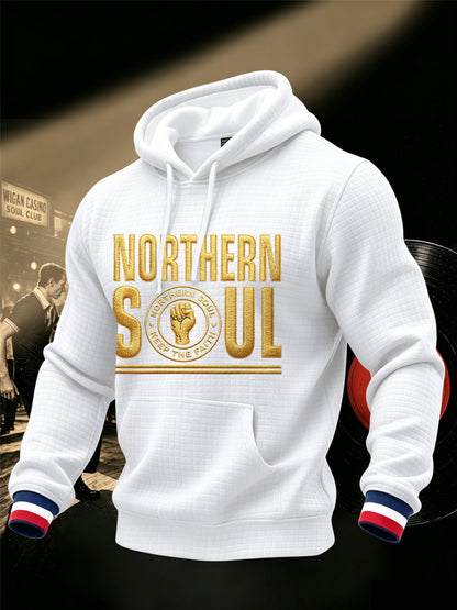 Men's Retro Northern Soul Keep The Faith Print Waffle Hoodie