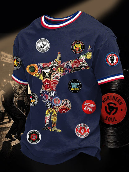 Men's Retro Northern Soul Keep The Faith Print Casual Tee