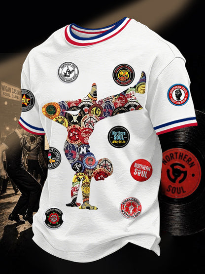 Men's Retro Northern Soul Keep The Faith Print Casual Tee