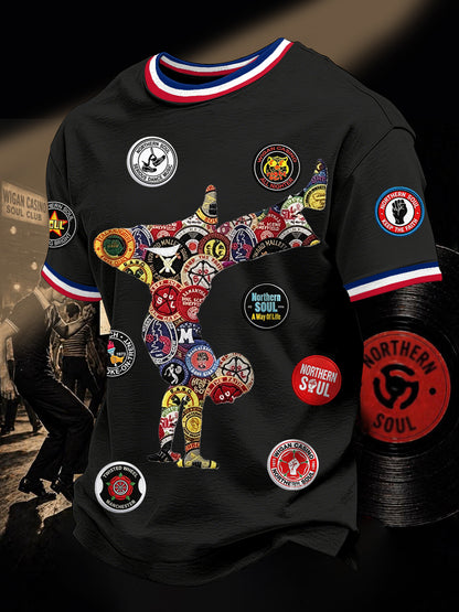Men's Retro Northern Soul Keep The Faith Print Casual Tee