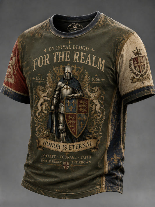 Men's British Knight Royal Arms Printed T-Shirt
