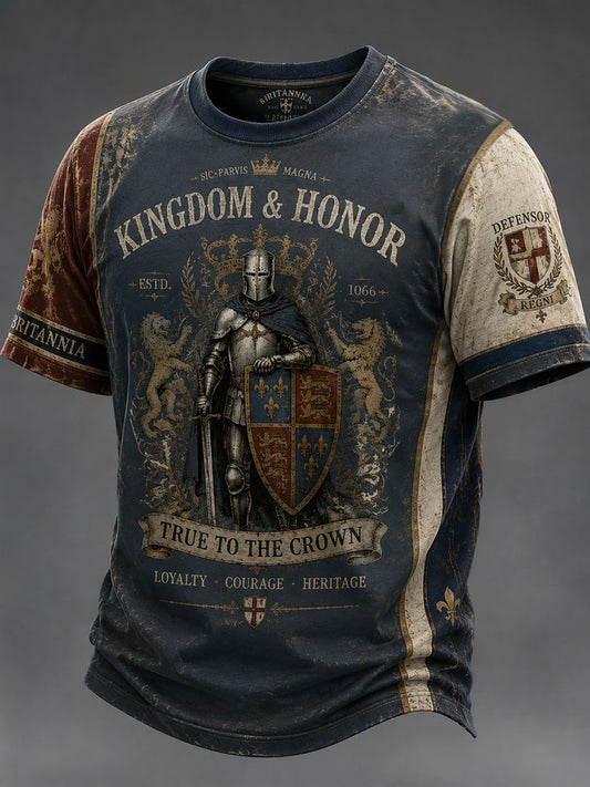 Men's British Knight Royal Arms Printed T-Shirt