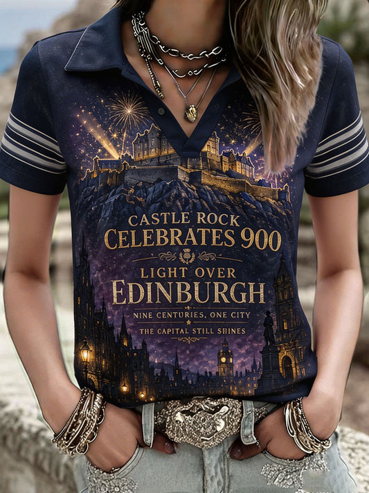 Women's Edinburgh City Proud Art Printed T-shirt
