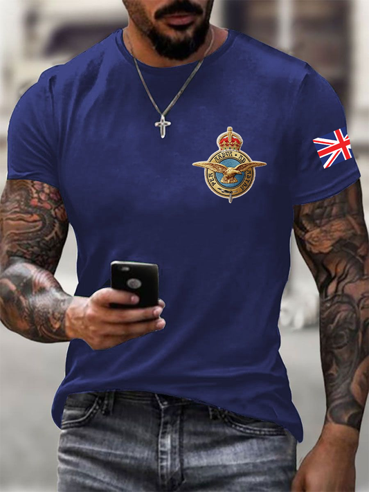 Men's Royal Air Force print imitation cotton short-sleeved T-shirt