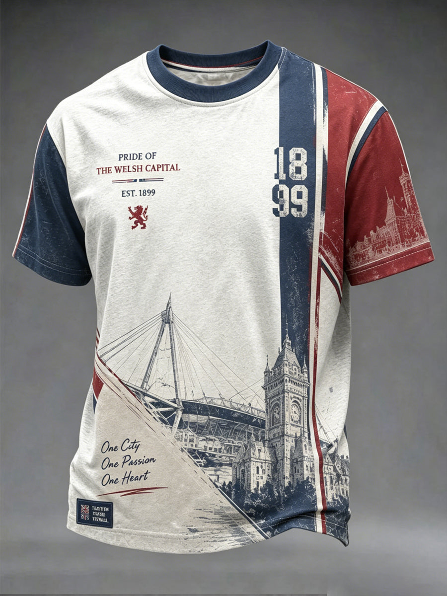 Men's Cardiff City Football Lover Printed T-shirt