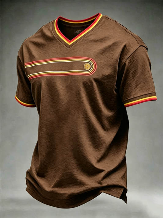 Men's Retro V-neck T-shirt