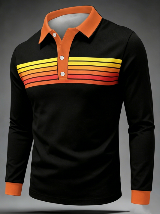 Men's Retro long sleeve polo