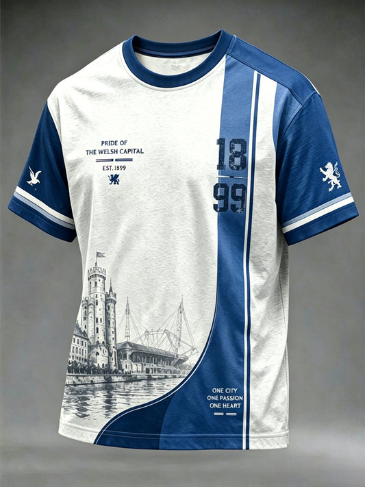 Men's Cardiff City Football Lover Printed T-shirt