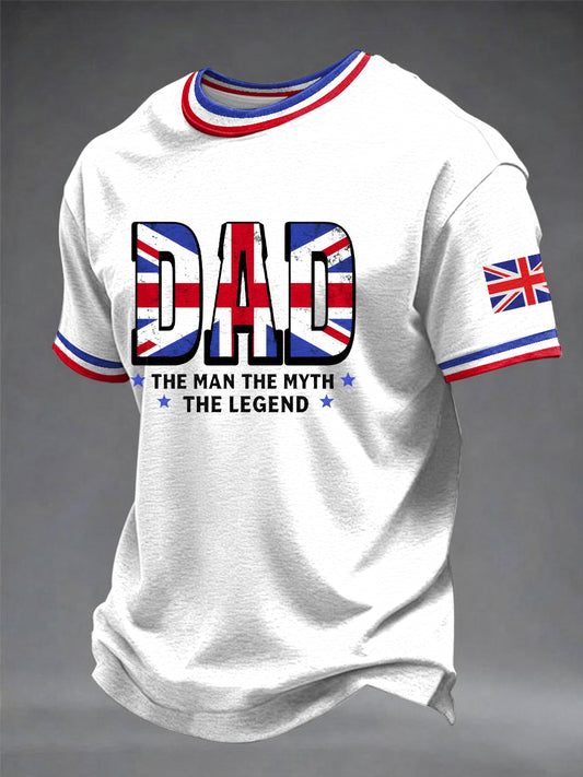 Men's British Father's Day Printed T-shirt