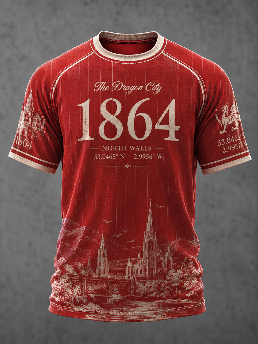 Men's Wrexham Football Lover Printed Casual short sleeves t-shirt