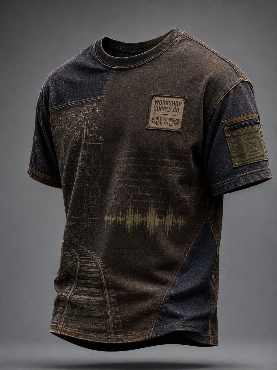 Men's UK Culture Art Music Lover Printed T-shirt
