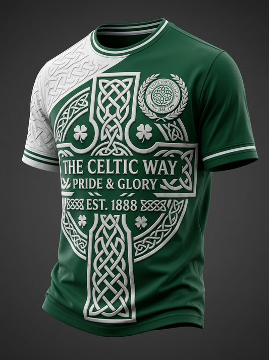 Men's Scottish Celtic FC Print short sleeves t-shirt