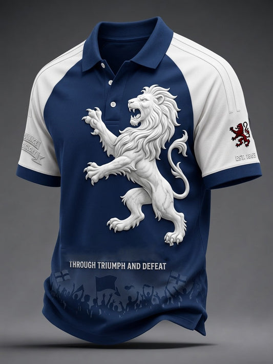 Men's Vintage England Football Lover 2026 Printed Polo Shirt