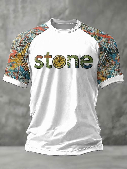 Men's Lemon Roses Music Lover Printed short sleeve t-shirt