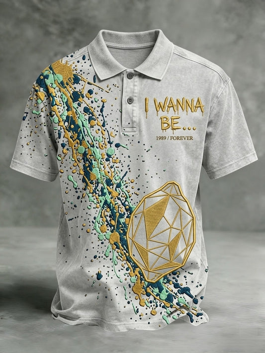 Men's Lemon Roses Music Lover Printed Short-Sleeve Polo Shirt